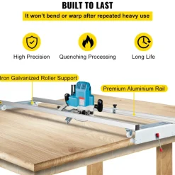 VEVOR Router Sled, 60 inches / 152.4cm Width, Slab Guide Jig for Woodworking with Locking Function, Portable and Easy to Adjust, Trimming Planing Machine for Wood Flattening, Home DIY