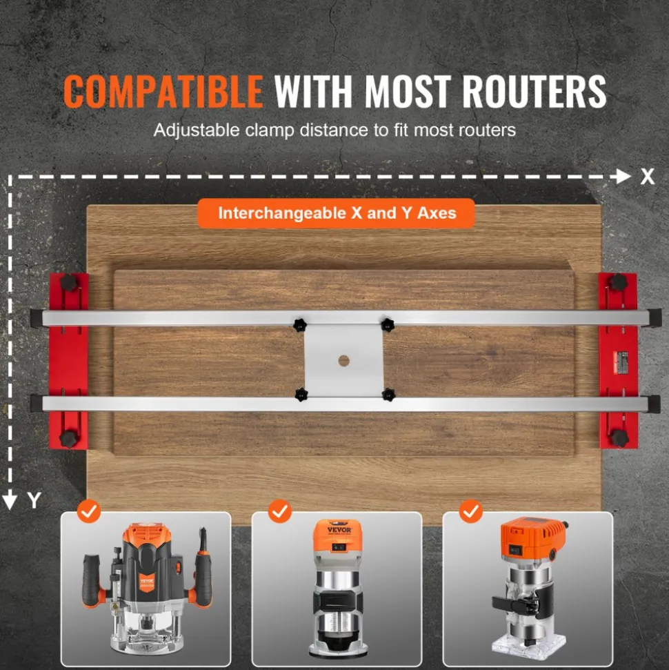 VEVOR Router Sled, 60 inches, Portable and Adjustable Slab Flattening Jig DIY Woodworking Router Sled for Flattening Slabs Wood Flattening Home DIY