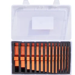 VEVOR Router Table Adjustment Bars, 14-piece Set, Durable Aluminum Construction Blocks for Measuring Depths, Heights, and Angles, Includes Engraved Measurements and Carrying Case, Ideal for Router