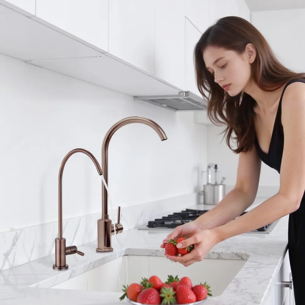VEVOR Ro Water Faucet, Lead-Free Stainless Steel Faucet, Drinking Water Faucets with Solid Brass Valve, Anti-Rust & Durability Drinking Water Faucets For Kitchen, Bar Counter, Cafe, Antique Bronze