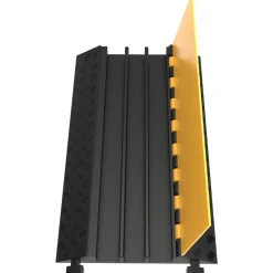 VEVOR Rubber Cable Guard, 3-Channel, 2 x 2.3 in - Durable Cord Protection Ramp for Driveways, 6600 lbs Capacity