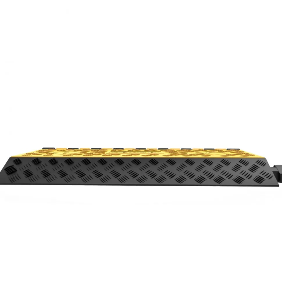 VEVOR Rubber Cable Guard, 3-Channel, 2 x 2.3 in - Durable Cord Protection Ramp for Driveways, 6600 lbs Capacity