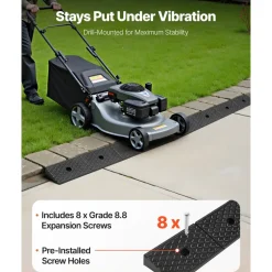VEVOR Rubber Curb Ramp, 33069 lbs Load Capacity, 2 Inches Rise Height Heavy Duty Rubber Threshold Ramp with Drainage Tank for Wheelchairs, Strollers, Motorcycles, Cars, Lawn Mowers & Trailers, 2 Pack