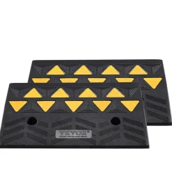 VEVOR Rubber Curb Ramp 2 Pack, 5" Rise Height Heavy-Duty 33069 lbs/15 T Capacity Threshold Ramps, Driveway Ramps with Stable Grid Structure for Cars, Wheelchairs, Bikes, Motorcycles