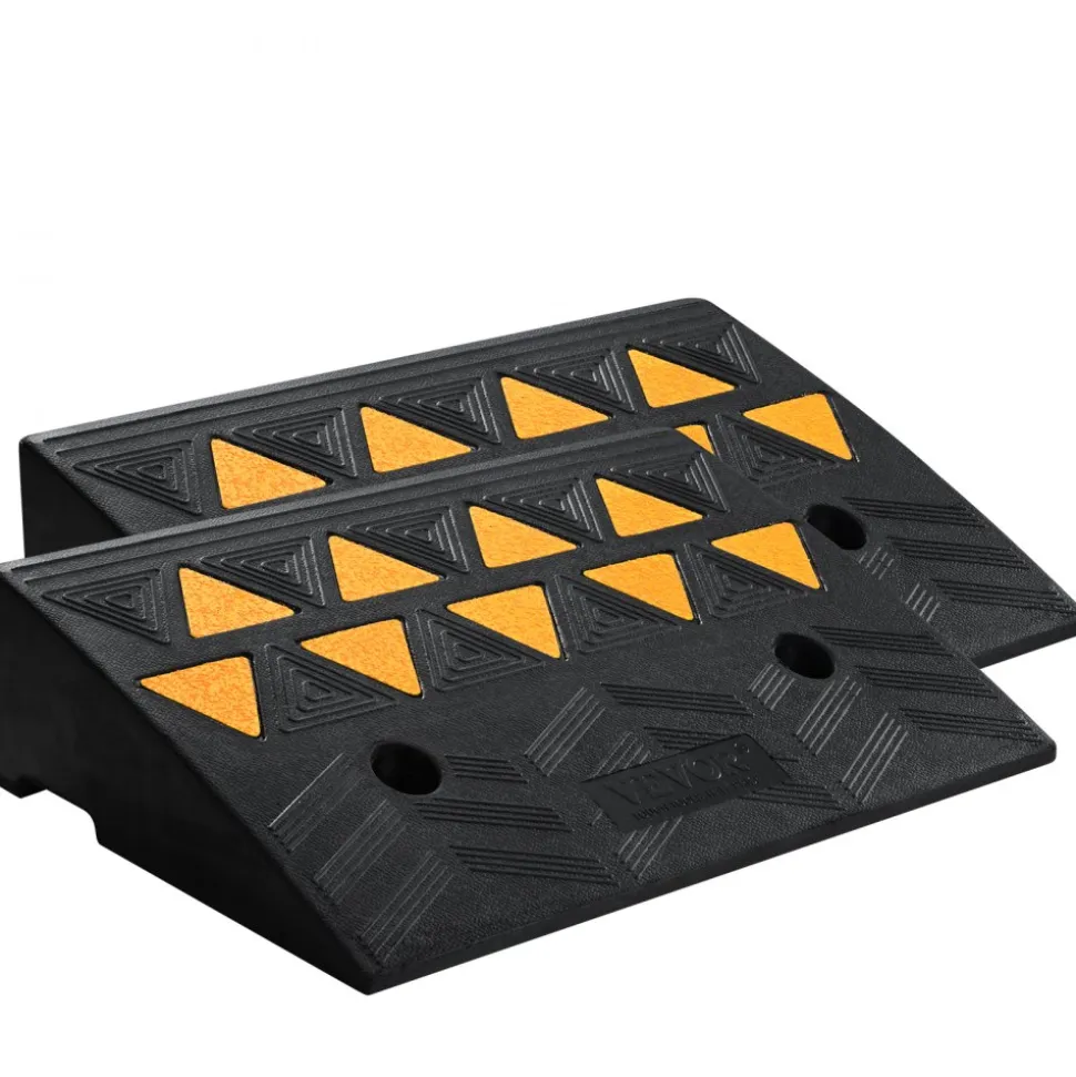 VEVOR Rubber Curb Ramp 2 Pack, 5" Rise Height Heavy-Duty 33069 lbs/15 T Capacity Threshold Ramps, Driveway Ramps with Stable Grid Structure for Cars, Wheelchairs, Bikes, Motorcycles