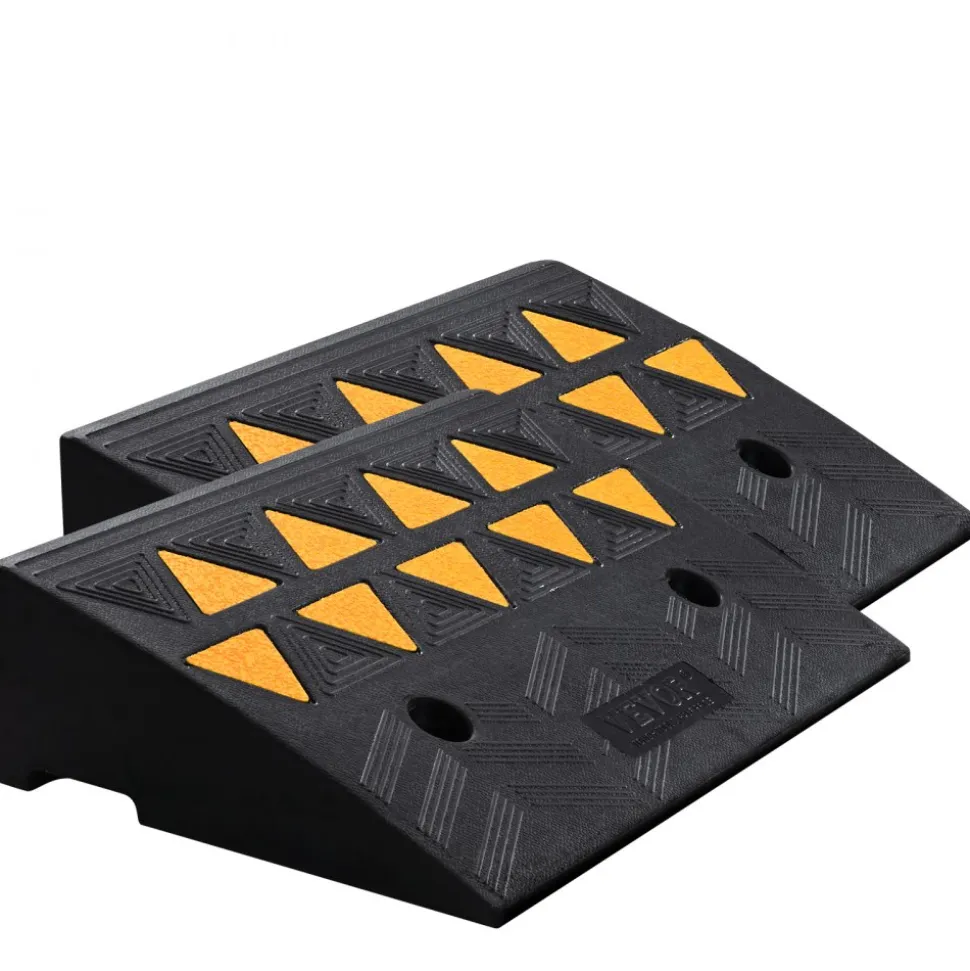 VEVOR Rubber Curb Ramp 2 Pack, 5" Rise Height Heavy-Duty 33069 lbs/15 T Capacity Threshold Ramps, Driveway Ramps with Stable Grid Structure for Cars, Wheelchairs, Bikes, Motorcycles