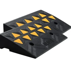 VEVOR Rubber Curb Ramp 2 Pack, 4.3" Rise Height Heavy-Duty 33069 lbs/15 T Capacity Threshold Ramps, Driveway Ramps with Stable Grid Structure for Cars, Wheelchairs, Bikes, Motorcycles