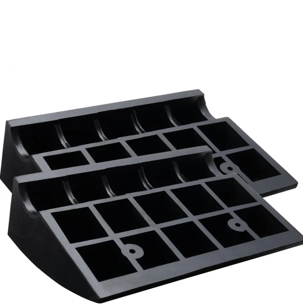 VEVOR Rubber Curb Ramp 2 Pack, 6" Rise Height Heavy-Duty 33069 lbs/15 T Capacity Threshold Ramps, Driveway Ramps with Stable Grid Structure for Cars, Wheelchairs, Bikes, Motorcycles