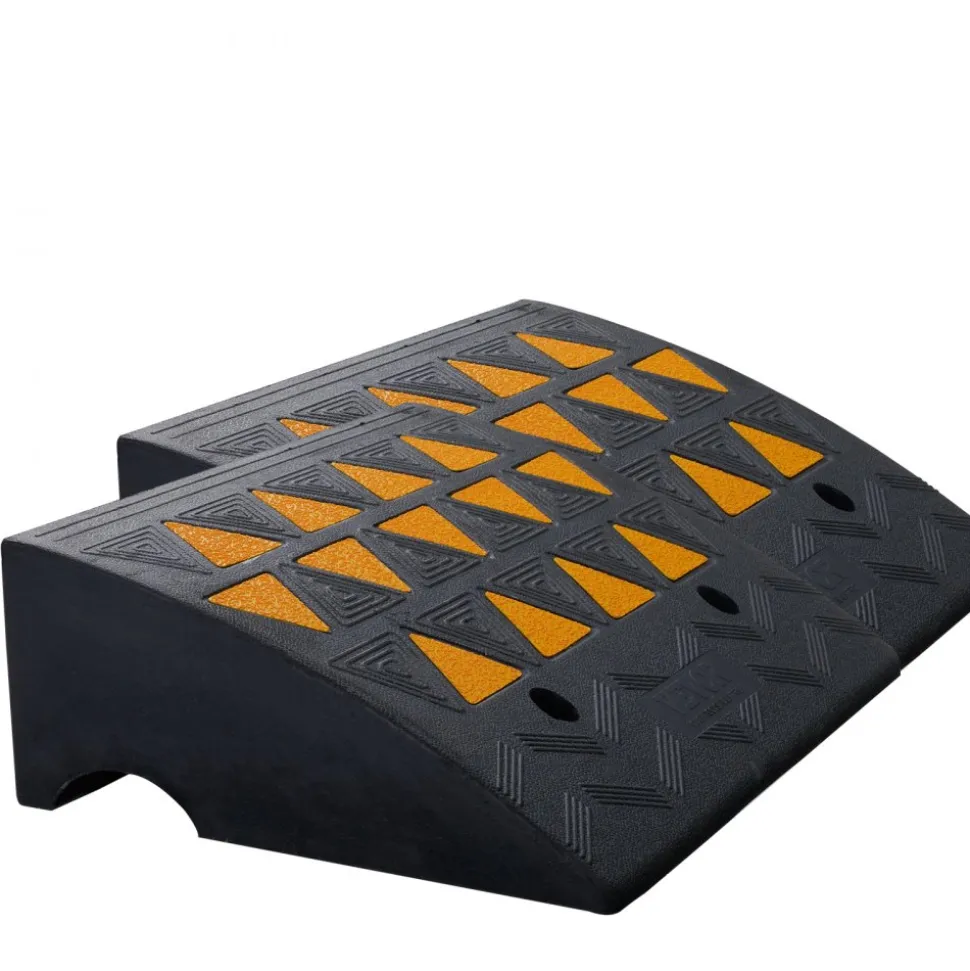 VEVOR Rubber Curb Ramp 2 Pack, 6" Rise Height Heavy-Duty 33069 lbs/15 T Capacity Threshold Ramps, Driveway Ramps with Stable Grid Structure for Cars, Wheelchairs, Bikes, Motorcycles