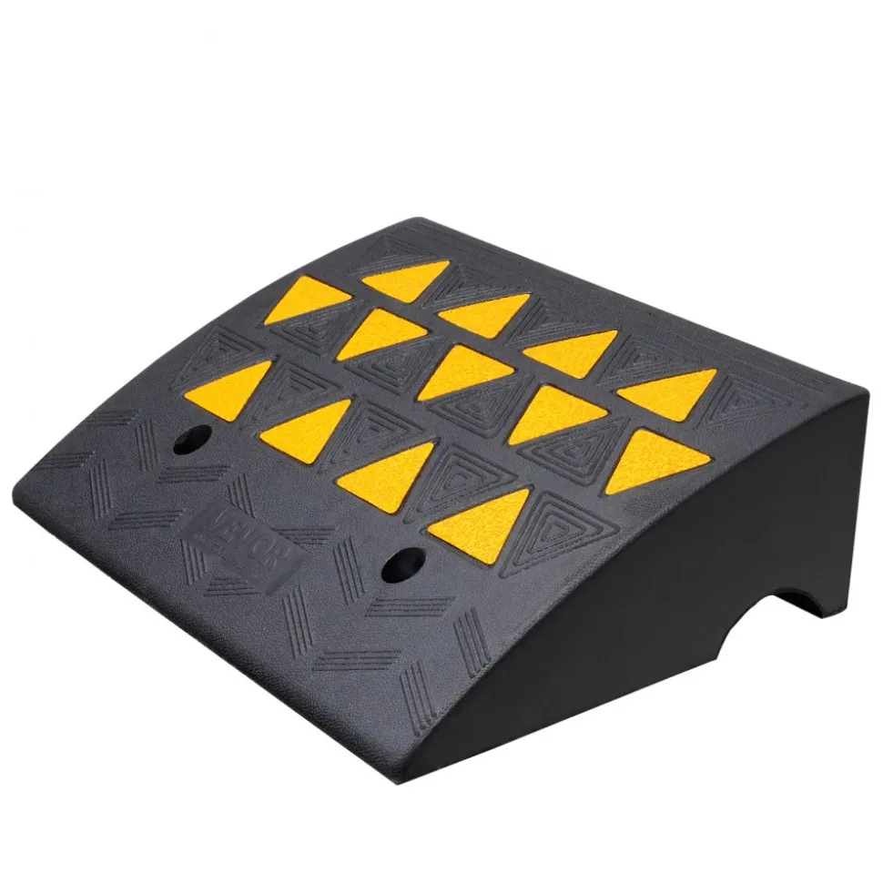 VEVOR Rubber Curb Ramp 6" Rise Height Sidewalk Curb Ramp, 14.6" Width 19.3" Length Driveway Ramp for Curb, 15T Heavy Duty Rubber Ramp for Forklifts, Trucks, Buses, Cars, Wheelchairs, Bikes
