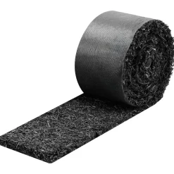 VEVOR Rubber Mulch Mat Roll, 2 Rolls 120 x 4.5 in, Recycled Rubber Permanent Mulch Edging Border, Natural-Looking Flower Barrier with Stakes, 0.5 in Thick Cuttable Garden Edgings for Landscaping