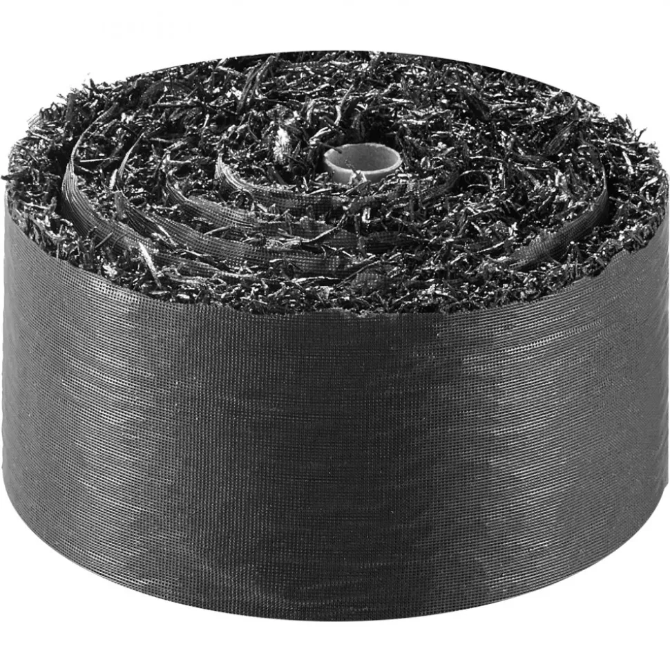 VEVOR Rubber Mulch Mat Roll, 6 Rolls 120 x 4.5 in, Recycled Rubber Permanent Mulch Edging Border, Natural-Looking Flower Barrier with Stakes, 0.5 in Thick Cuttable Garden Edgings for Landscaping
