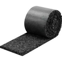 VEVOR Rubber Mulch Mat Roll, 140 x 4.5 in, Recycled Rubber Permanent Mulch Edging Border, Natural-Looking Flower Barrier with Stakes, 0.5 in Thick Cuttable Garden Edgings for Landscaping