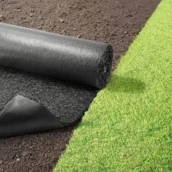VEVOR Rubber Mulch Mat Roll, 96 x 24 in Recycled Rubber Mulch Mat, 0.5 Thick Cuttable, Reduced Weed Growth, Natural-Looking Weed Barrier Mat, Permanent Walkway Pathway for Landscaping