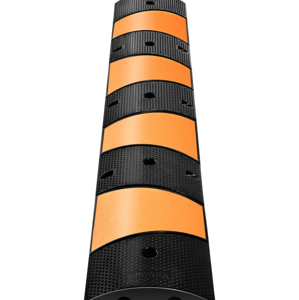 VEVOR Rubber Speed Bump, 1 Pack 2 Channel Speed Bump Hump, 72.8" Long Modular Speed Bump Rated 22000 LBS Load Capacity, 72.8 x 12.2 x 2.2 Garage Speed Bump for Asphalt Concrete Gravel Driveway-6 FT