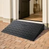 VEVOR Rubber Threshold Ramp, 2.6" Rise Threshold Ramp Doorway, 3 Channels Cord Cover Rubber Solid Threshold Ramp, Rubber Angled Entry Rated 2202 Lbs Load Capacity for Wheelchair and Scooter