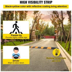 VEVOR Rubber Traffic Calming Device, Single Unit with Dual Channels, 72