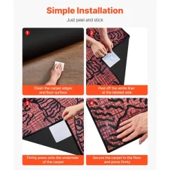 VEVOR Rug Gripper, 20 PCS, Strong Adhesive and Residue-Free, Double Sided Non-Slip Carpet Stickers for Area Rugs, Keep Corners from Curling and Bunching, for Holding Rugs in Place on Hardwood Floors