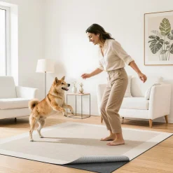 VEVOR Rug Pad 5 x 7 ft, Non-slip Carpet Area Pad, Rug Mat Padding with Dual Surface Felt Cushion & Rubber Gripper, Hardwood Floor Protection for All Floors, Finishes, Keeps Carpets in Place