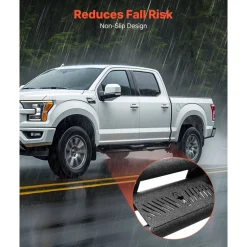 VEVOR Running Boards, 6 Inches Side Steps Compatible with 2015-2025 Ford F150 SuperCrew Cab, 2017-2025 Ford F150 SuperCrew Cab, Black Carbon Steel Nerf Bars, 550 lbs Load Capacity, Non-Slip Surface