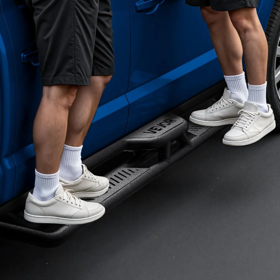 VEVOR Running Boards, 6 Inches Side Steps Compatible with 2009-2018 Dodge Ram 1500 Crew Cab, 2010-2025 Dodge Ram 2500 3500 Crew Cab(Not Fit 2019-2025 Ram 1500 New Body), Wide Non-Slip Black Carbon Steel Nerf Bars, 550 lbs Load Capacity