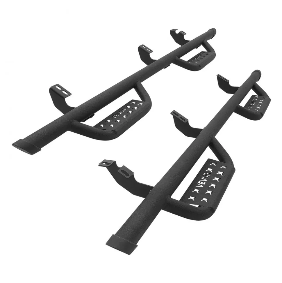 VEVOR Running Boards, 6 Inches Side Steps Compatible with 2005-2023 Toyota Tacoma Double Cab, Black Carbon Steel Nerf Bars, 550 lbs Load Capacity, Wide Non-Slip Hollow Surface with Rustproof Coating