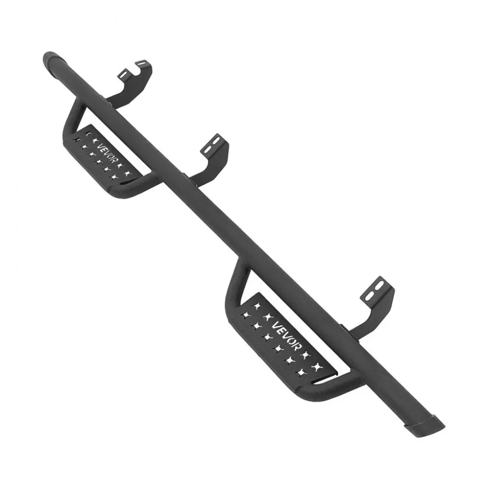 VEVOR Running Boards, 6 Inches Side Steps Compatible with 2005-2023 Toyota Tacoma Double Cab, Black Carbon Steel Nerf Bars, 550 lbs Load Capacity, Wide Non-Slip Hollow Surface with Rustproof Coating