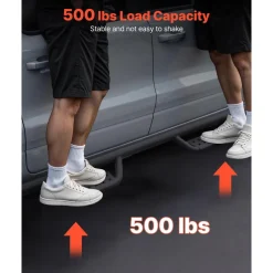 VEVOR Running Boards, 6 Inches Side Steps Compatible with 2005-2023 Toyota Tacoma Double Cab, Black Carbon Steel Nerf Bars, 550 lbs Load Capacity, Wide Non-Slip Hollow Surface with Rustproof Coating