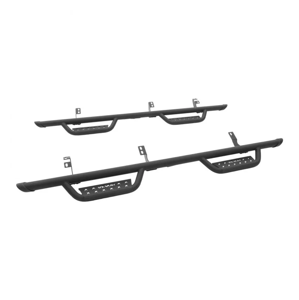 VEVOR Running Boards, 6 Inches Side Steps Compatible with 2005-2023 Toyota Tacoma Double Cab, Black Carbon Steel Nerf Bars, 550 lbs Load Capacity, Wide Non-Slip Hollow Surface with Rustproof Coating