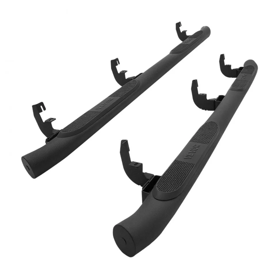 VEVOR Running Boards, 4 Inches Side Steps Compatible with 2009-2018 Dodge Ram 1500 (Including 19-24 Classic), 2010-2024 Dodge Ram 2500/3500 Crew Cab, Black Carbon Steel Nerf Bars, 550 lbs Capacity