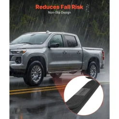 VEVOR Running Boards, 4 Inches Side Steps Compatible with 2009-2018 Dodge Ram 1500 (Including 19-24 Classic), 2010-2024 Dodge Ram 2500/3500 Crew Cab, Black Carbon Steel Nerf Bars, 550 lbs Capacity