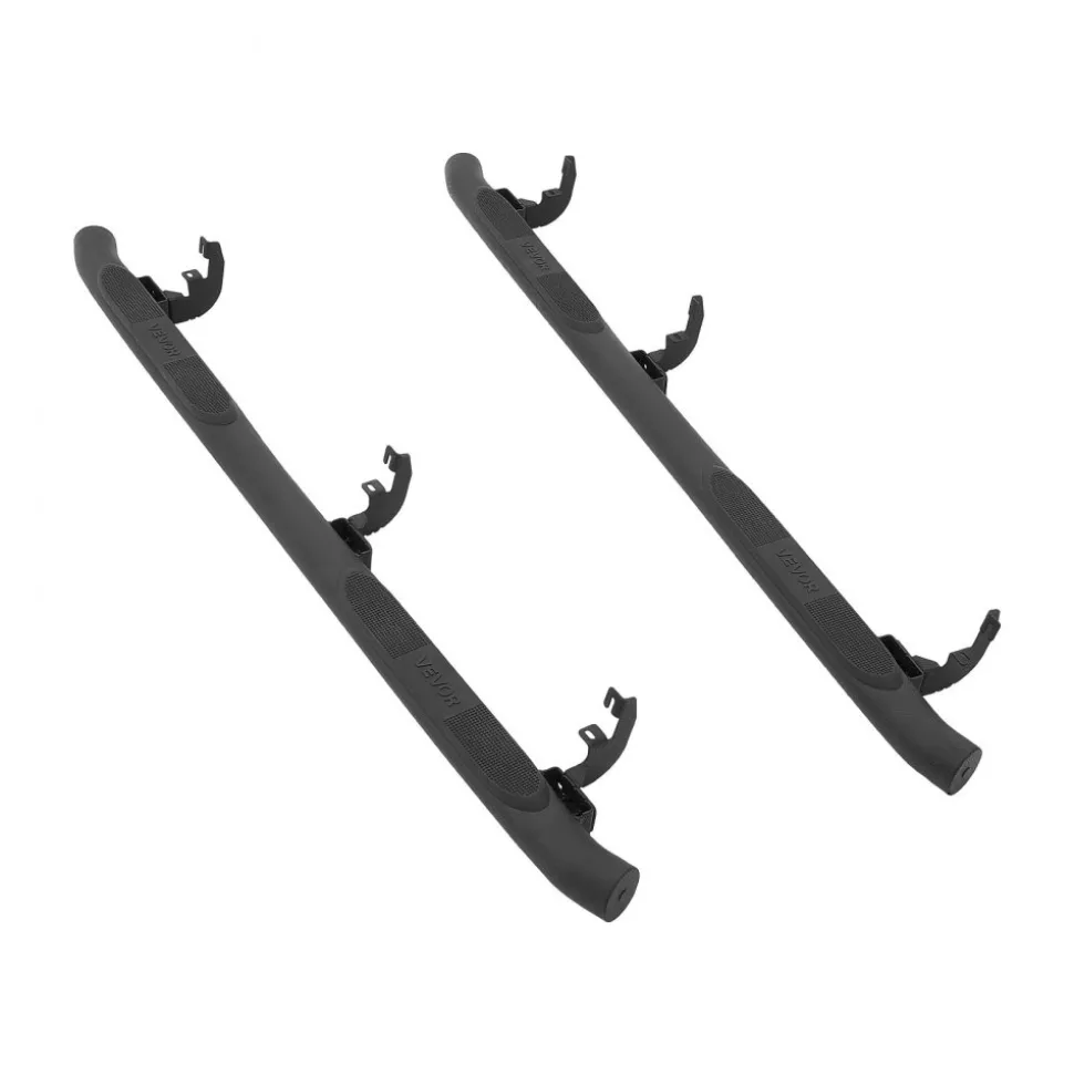 VEVOR Running Boards, 4 Inches Side Steps Compatible with 2009-2018 Dodge Ram 1500 (Including 19-24 Classic), 2010-2024 Dodge Ram 2500/3500 Crew Cab, Black Carbon Steel Nerf Bars, 550 lbs Capacity