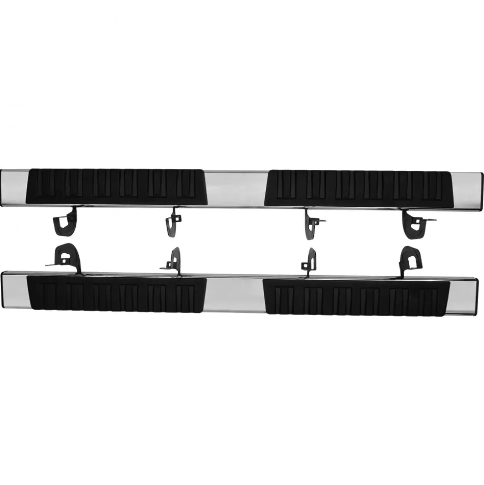VEVOR Running Boards, 6" Step Bars Compatible with 2007-2018 Chevy Silverado/GMC Sierra 1500 Crew Cab/2019 2500HD 3500HD 1500 LD, 201 Stainless Steel Side Steps Nerf Bars, 500LBS Capacity, 2 Piece