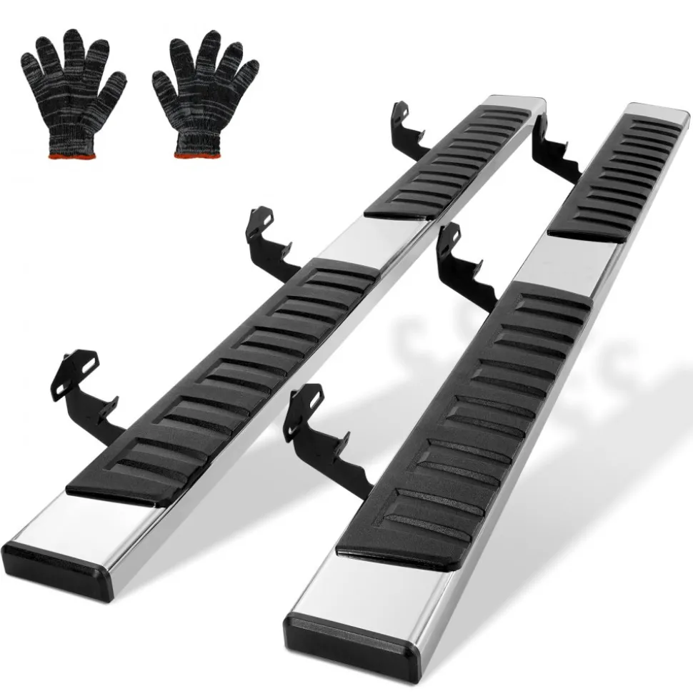 VEVOR Running Boards, 6" Step Bars Compatible with 2009-2018 Dodge Ram 1500/2010-2023 Ram 2500/3500 (Includes 2019-2023 Classic) Crew Cab, 201 Stainless Steel Side Steps Nerf Bars, 500LBS, 2 PCS