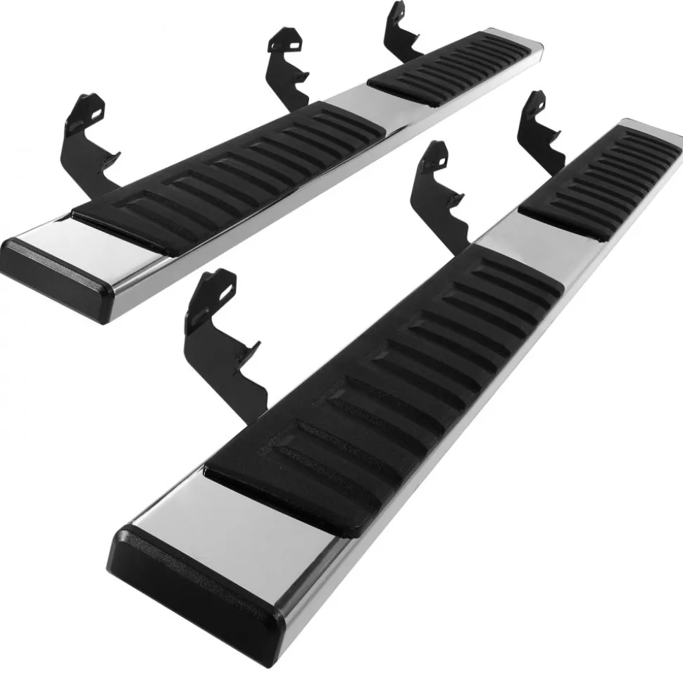 VEVOR Running Boards, 6" Step Bars Compatible with 2009-2018 Dodge Ram 1500/2010-2023 Ram 2500/3500 (Includes 2019-2023 Classic) Crew Cab, 201 Stainless Steel Side Steps Nerf Bars, 500LBS, 2 PCS