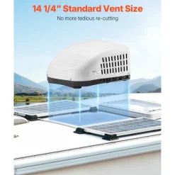 VEVOR RV Air Conditioner, 15000 BTU Non-Ducted Rooftop RV AC Unit, 65 dB Quiet Design, Including Air Distribution Box, Operation Panel and Installation Hardware, for Campers, Vans, Trailers, White