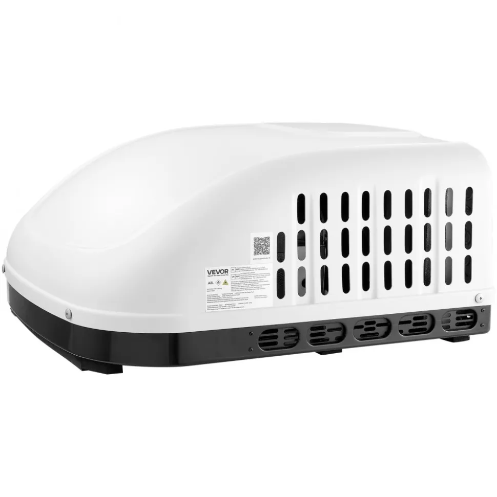 VEVOR RV Air Conditioner, 15000 BTU RV AC Unit, 120V Non-Ducted Rooftop Air Conditioner with Cooling and Heating, Four-Way Airflow, PTC Heating Module, Easy Install Quiet AC with Control Panel, White