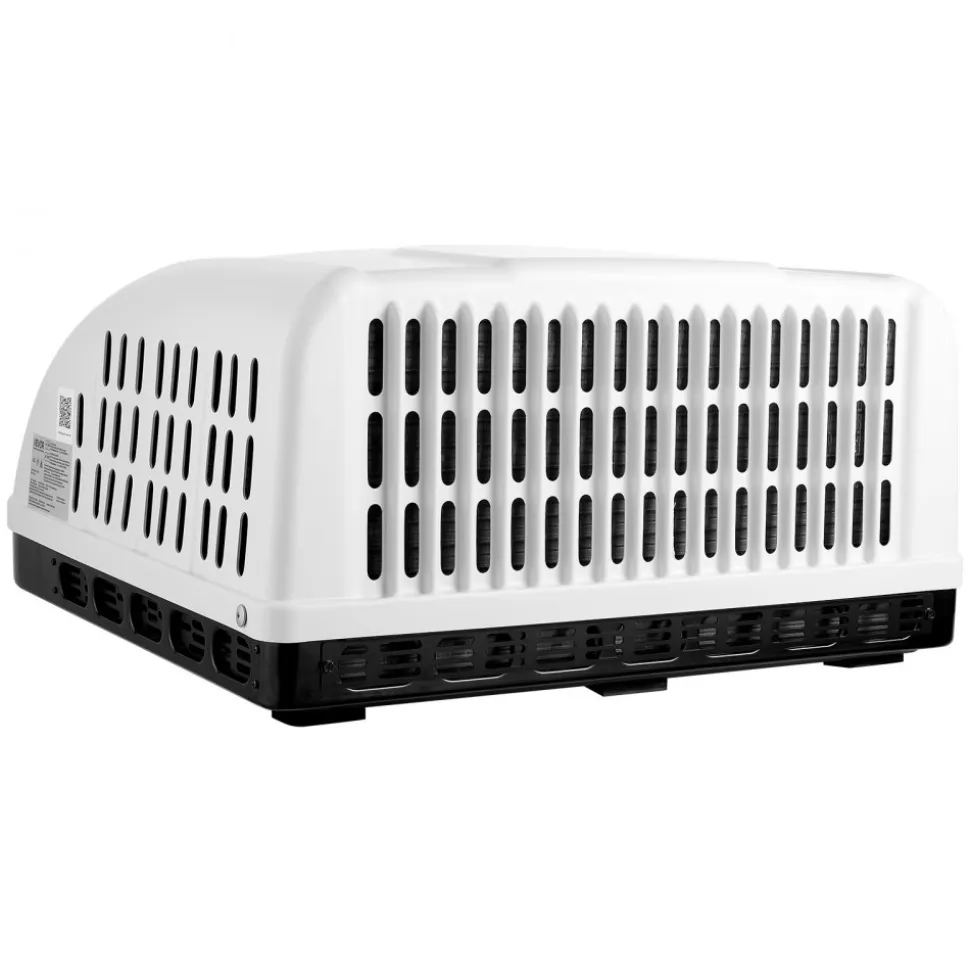 VEVOR RV Air Conditioner, 15000 BTU RV AC Unit, 120V Non-Ducted Rooftop Air Conditioner with Cooling and Heating, Four-Way Airflow, PTC Heating Module, Easy Install Quiet AC with Control Panel, White