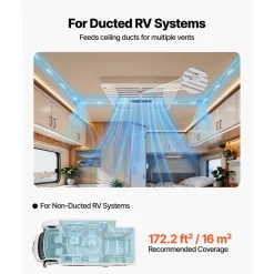 VEVOR RV Air Conditioner, 15000 BTU RV AC Unit, 120V Ducted or Non-Ducted Rooftop Air Conditioner with High-Performance Compressor Motor, Easy Install Quiet Cooling AC with Standard Vent Size, White