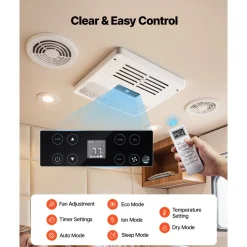 VEVOR RV Air Conditioner, 15000 BTU RV AC Unit, 120V Ducted Rooftop Air Conditioner with Heat Pump & Cooling, Variable Speed Easy Install Quiet AC Unit with ADB Button Control & Remote Control, White