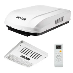 VEVOR RV Air Conditioner, 15000 BTU RV AC Unit, 120V Ducted Rooftop Air Conditioner with Heat Pump & Cooling, Variable Speed Easy Install Quiet AC Unit with ADB Button Control & Remote Control, White