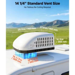 VEVOR RV Air Conditioner, 13500 BTU RV AC Unit, 120V Ducted or Non-Ducted Rooftop Air Conditioner with High-Performance Compressor Motor, Easy Install Quiet Cooling AC with Standard Vent Size, White