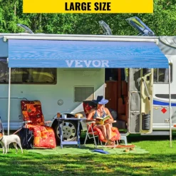 VEVOR RV Awning 16' Camper Awning Fabric, Trailer Awning Canopy Patio Camping Car Awning, Durable 15oz Vinyl Roller Tube for RV, Van, SUV, Patio Awning Replacement Ocean Blue Fade