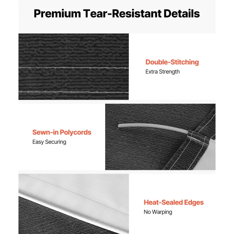 VEVOR RV Awning Fabric Replacement, 16' (Fabric 15'2") 18 oz Heavy-Duty Weatherproof Vinyl Camper Awning Replacement, UPF50+ Protection Waterproof Outdoor Canopy for RV, Motorhome, Trailer, Black Fade