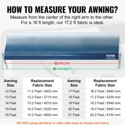 VEVOR RV Awning Fabric Replacement, 17'2