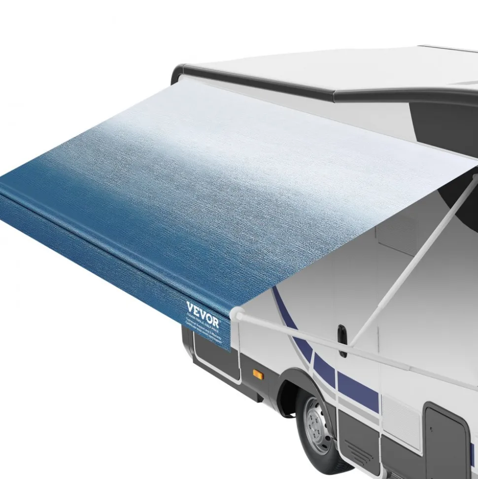 VEVOR RV Awning Fabric Replacement, 17'2" Fabric Length for 18' Awning, Heavy Duty 3-Ply 16oz PVC Camper Awning Fabric, Waterproof & UV Protection Outdoor Canopy for RV, Trailer, Motorhome, Blue Fade