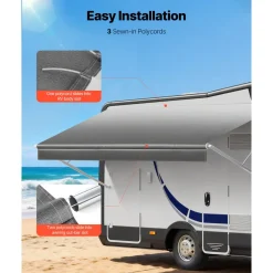 VEVOR RV Awning Fabric Replacement, 15' (Fabric 14'2