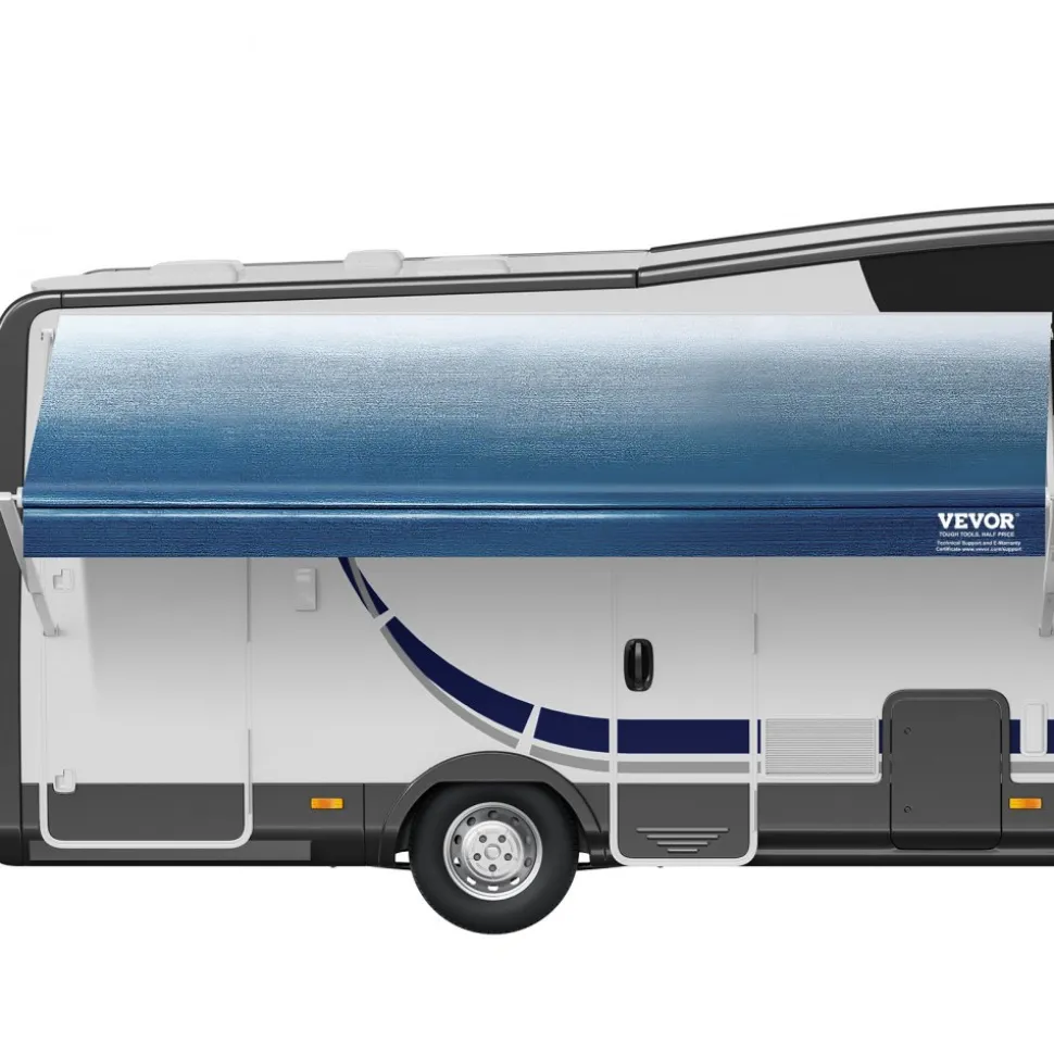 VEVOR RV Awning Fabric Replacement, 20'2" Fabric Length for 21' Awning, Heavy Duty 3-Ply 16oz PVC Camper Awning Fabric, Waterproof & UV Protection Outdoor Canopy for RV, Trailer, Motorhome, Blue Fade