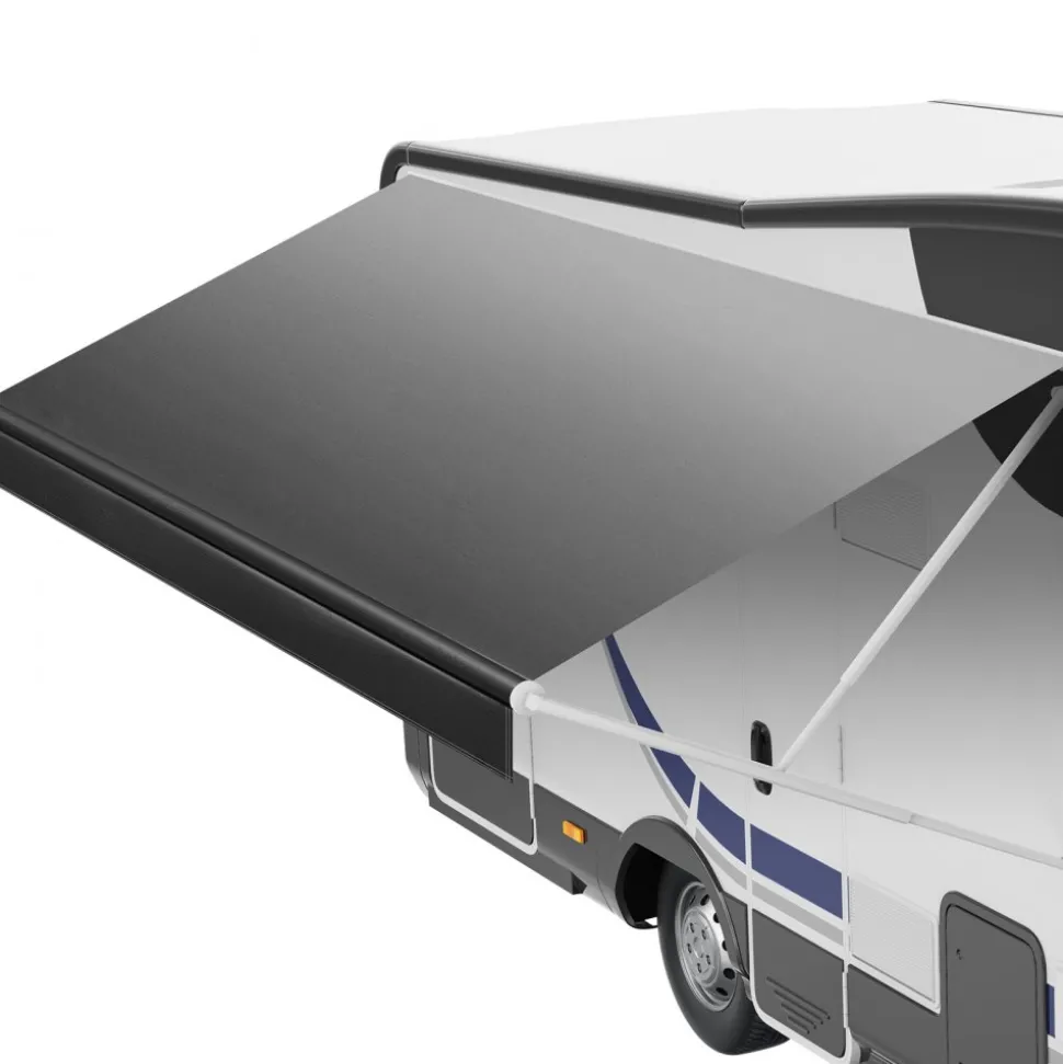 VEVOR RV Awning Fabric Replacement, 17' (Fabric 16'2") 18 oz Heavy-Duty Weatherproof Vinyl Camper Awning Replacement, UPF50+ Protection Waterproof Outdoor Canopy for RV, Motorhome, Trailer, Black Fade