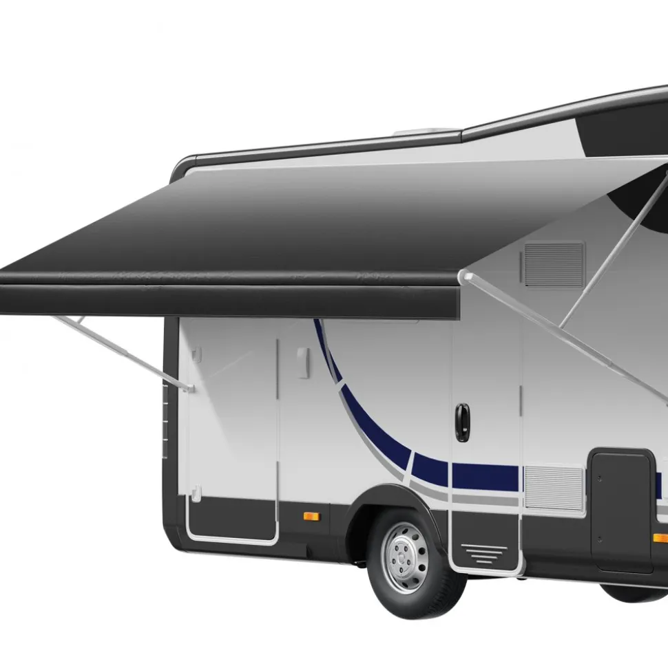 VEVOR RV Awning Fabric Replacement, 17' (Fabric 16'2") 18 oz Heavy-Duty Weatherproof Vinyl Camper Awning Replacement, UPF50+ Protection Waterproof Outdoor Canopy for RV, Motorhome, Trailer, Black Fade